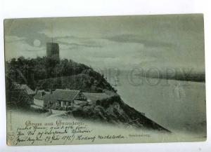 192545 POLAND Gruss aus GRAUDENZ MOONLIGHT RPPC 1898 year