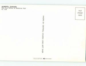 Unused Pre-1980 POST OFFICE SCENE Medicine Hat Alberta AB d8591