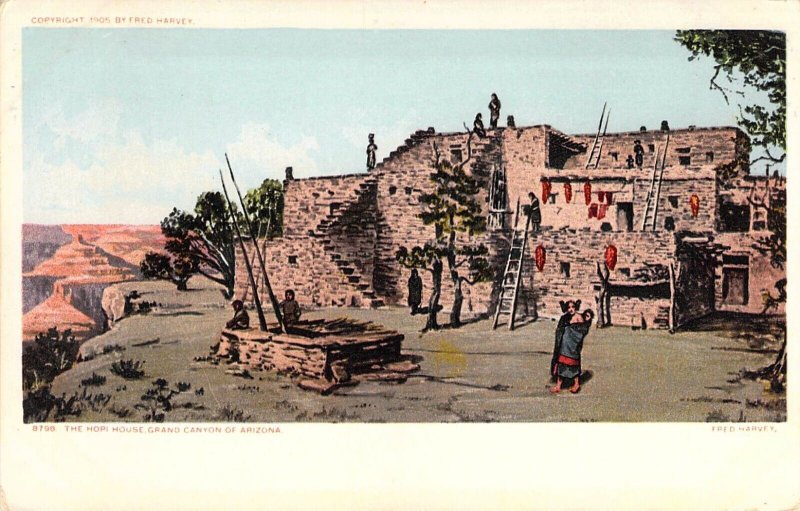 Fred Harvey,  8798, Hopi House, Arizona, Grand Canyon, Old Postcard