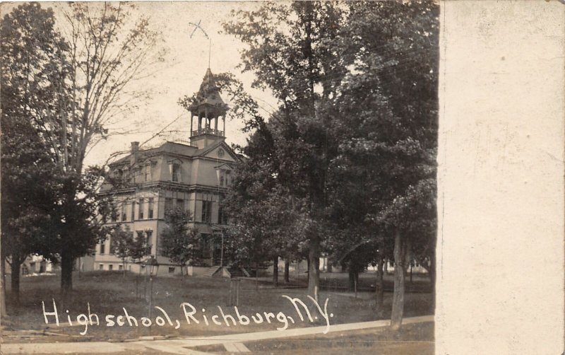 G22/ Richburg New York RPPC Postcard c1910 High School Building