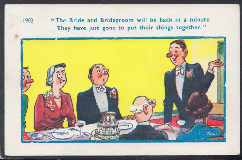 Comic Postcard - Risque / Bride / Bridegroom / Wedding / Reception HM104