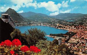 Switzerland Old Vintage Antique Post Card Lugano La Funicolare del Monte Bre ...