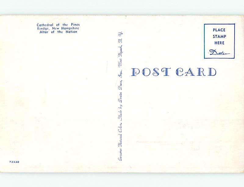 Unused 1950's CATHEDRAL OF THE PINES Rindge New Hampshire NH p3398