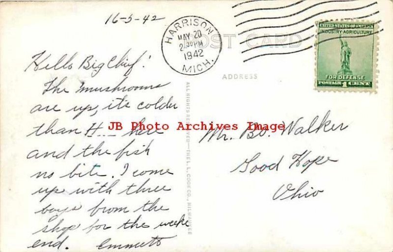 MI, Houghton Lake, Michigan, RPPC, Ford's Modern Cabins, Cook Photo No