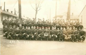 Military, IL, Fort Sheridan, Illinois, Group Picture of Army Soldiers, RPPC