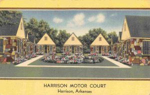 Harrison Motor Court Motel US 62 65 Harrison Arkansas 1941 linen postcard