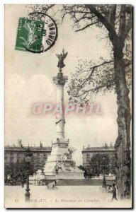 Bordeaux Old Postcard Monument Girondins