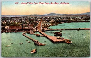 General View From Waterfront San Diego California CA Pier Buildings Postcard