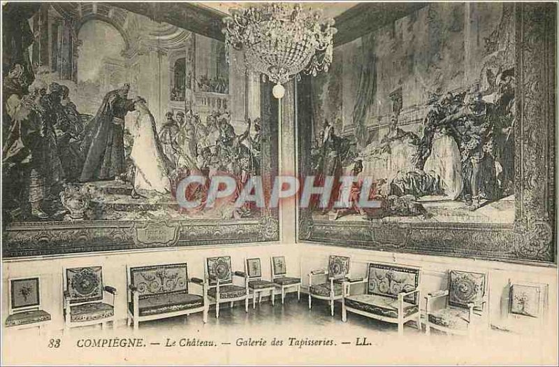 Old Postcard Compiegne The Tapestry Gallery Chateau