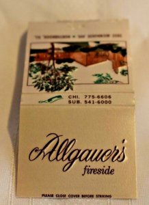 Allgauer's Fireside Northbrook Illinois Building 30 Strike Matchbook Cover