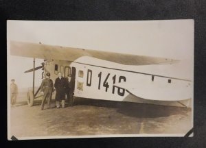 Mint Germany Postcard 1928 Vienna Berlin Plane D 1410 RPPC Aircraft Airplane