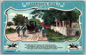 CIVIL WAR Sheridan's Ride No. 3 Retreat Checked 1911 Postcard