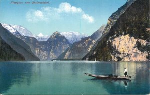 Germany navigation themed postcard Konigsee vom Malerwinkel fishing boat