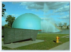 1991 Robert T. Longway Planetarium Water Fountain Flint Michigan MI Postcard