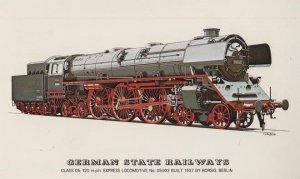 German State Railways Borsig Berlin Express Class 05 Locomotive Train Postcard