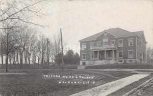 Ohio Postcard Real Photo RPPC 1909 WAYNESVILLE Friends Home & Church Building