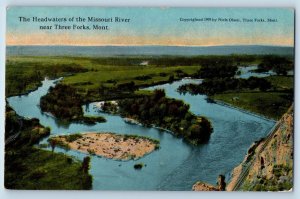 Three Forks Montana MT Postcard The Headwaters Of Missouri River c1910s Antique