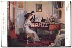 Old Postcard Paris Salon Gelhay Harpsichord Prelude