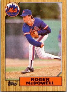 1987 Topps Baseball Card Roger McDowell New York Mets sk3282