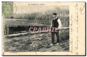 Old Postcard Folklore Peasant Harrowing