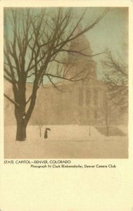 Colorado Denver State Capitol Hand colored Postcard 22-1234