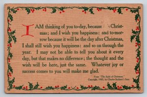 1908  The Spirit of Christmas  Charles Scribner's Sons    Postcard
