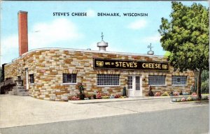 Denmark, WI Wisconsin STEVE'S CHEESE SHOP Brown County 1948 Advertising Postcard