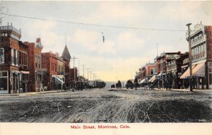 J28/ Montrose Colorado Postcard c1910 Main Street Stores People 20