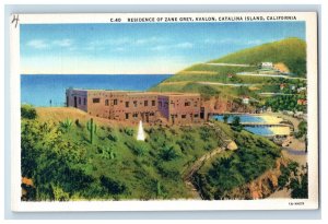 c1915-20's Residence Of Zane Grey, Avalon, Catalina Island. Postcard F89E