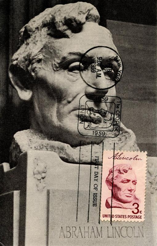 President Abraham Lincoln (Gutzon Borglum Sculpture) First Day Issue, Scott #...