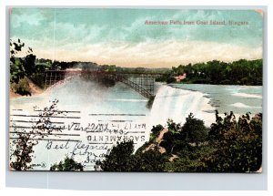 American Falls From Goat Island Niagara Falls New York NY UDB Postcard F21