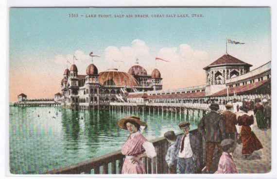 Lake Front Crowd Salt Air Salt Lake City Utah postcard