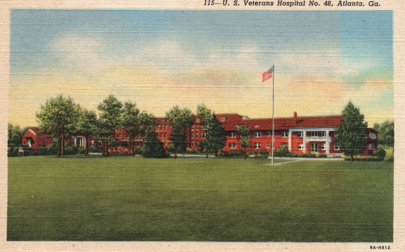 Atlanta GA-Georgia, U. S. Veterans Hospital Building Vintage Postcard c1930