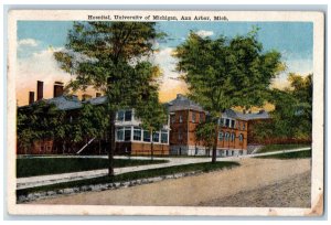 1919 Hospital University Michigan Exterior Building Ann Arbor Michigan Postcard