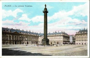 Paris La Colonne Vendome WB Carte Postale DB Postcard Vintage Unposted Unused 