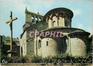 Postcard Moderne St Urcize (Cantal) Roman church (XII century) the nave is th...