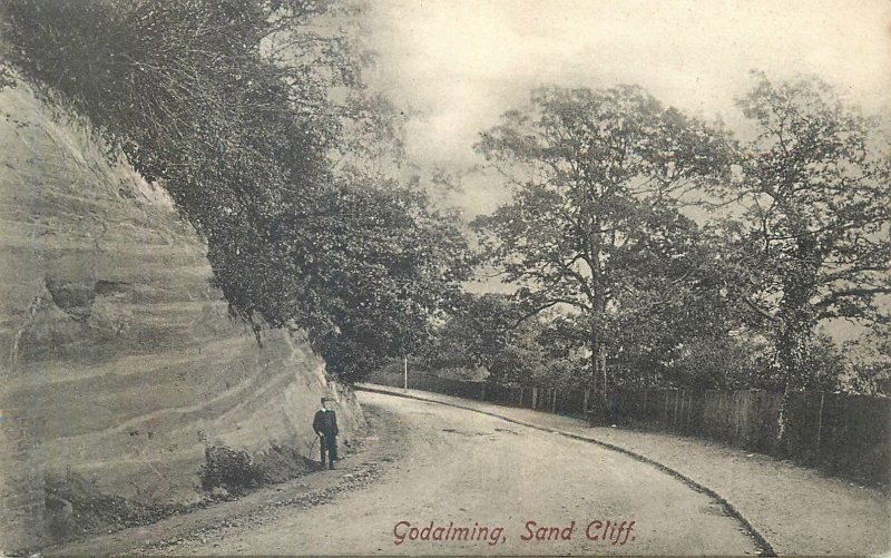 Postcard UK England Godalming Sand cliff