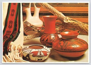 Native Americana Indian~Hopi Pottery~Wedding Belt~Sash Belt~Continental Postcard 