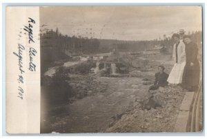 1909 Ragged Chute Dam Plant Mine New Liskeard Ontario Canada RPPC Photo Postcard