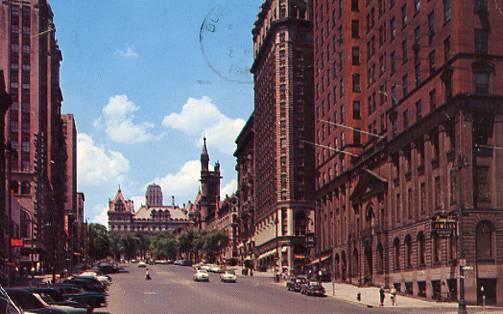 NY - Albany. State Street looking towards Capitol