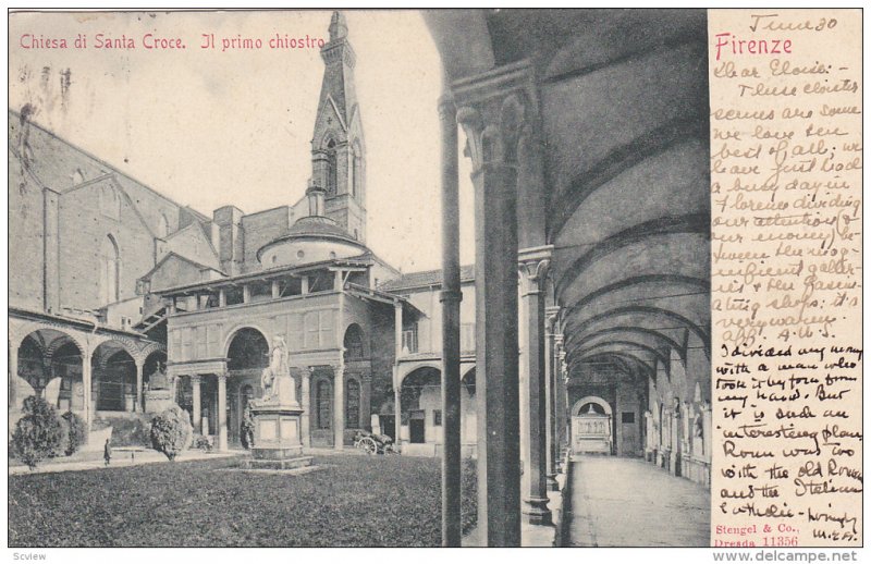 Chiesa Di Santa Croce, Il Primo Chiostro, Firenze (Tuscany), Italy, 1900-1910s