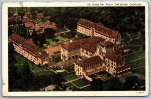 Vtg California CA Hotel Del Monte Aerial View 1940s Linen Postcard