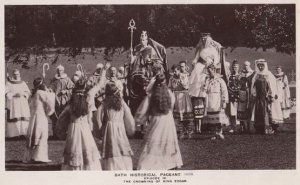 The Crowning Royal Coronation Of King Edgar 1909 Bath Pageant Old RPC Postcard