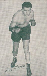 Joey Maxim, Pro Boxer 1950's, Boxing, Sports, ARCADE CARD Green Tone