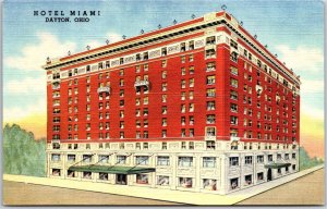 Dayton Ohio OH, Hotel Miami Building, Street Corner, Vintage Postcard