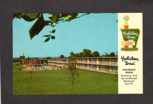 OH Holiday Inn Hotel Motel Cincinnati Ohio Postcard Pool