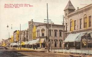 J73/ Greenville Michigan Postcard c1910 Lafayette St Stores  327