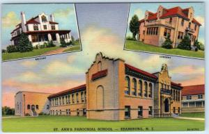 KEANSBURG, New Jersey  NJ   ST. ANN'S PAROCHIAL SCHOOL  ca 1940s Linen  Postcard