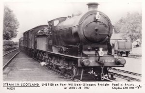 Scottish Steam Train Fort William Glasgow Freight Ardlui Station Postcard