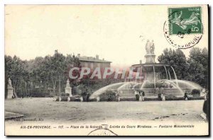 Old Postcard Aix en Provence Place de la Rotonde Cours Mirabeau Monumental Fo...